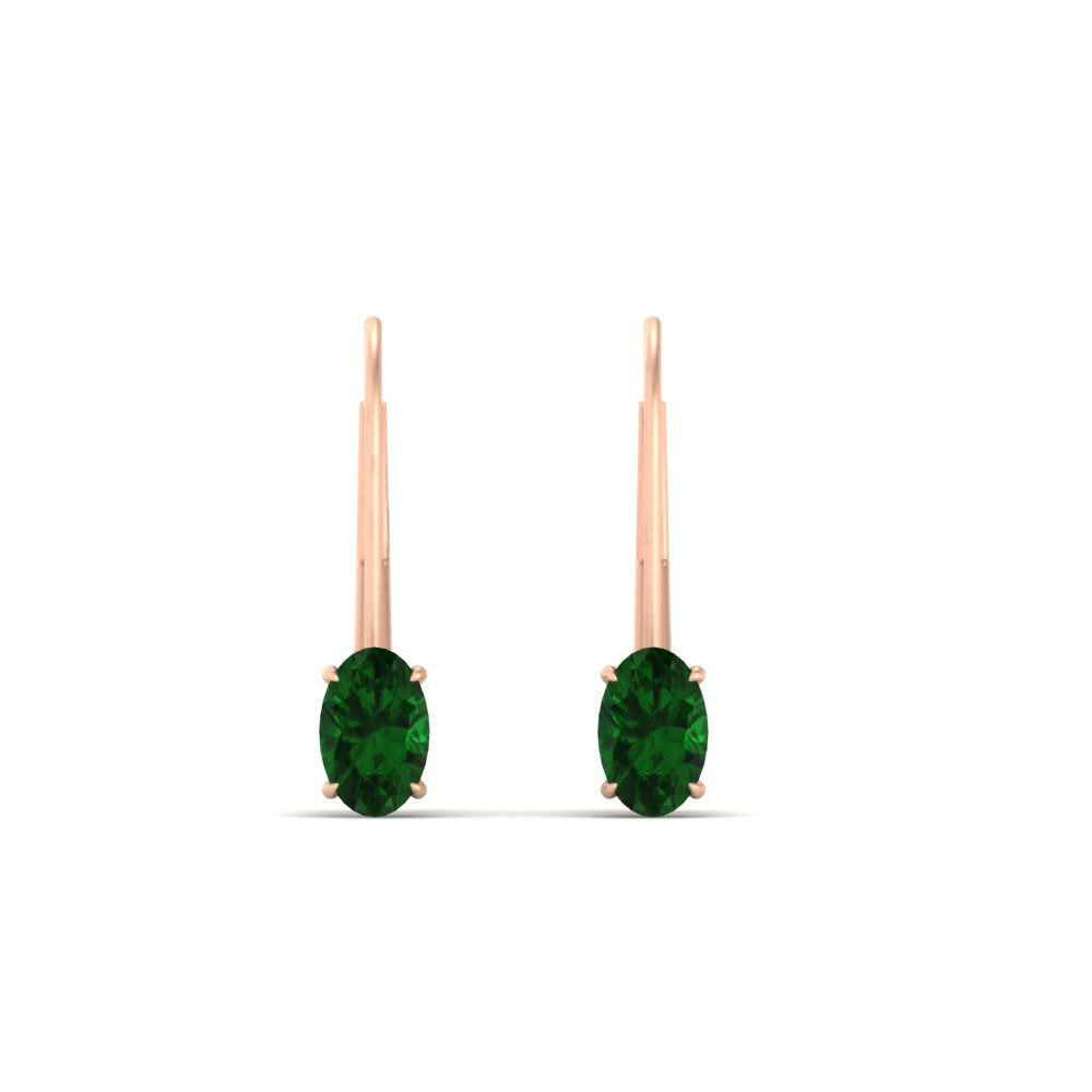 0.50-carat-oval-emerald-lever-back stud-earrings-in-rose-gold-FDEAR9225OVGEMGR-0.50CT-NL-RG