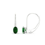 Load image into Gallery viewer, 0.50-carat-oval-emerald-lever-back stud-earrings-in-white-gold-FDEAR9225OVGEMGR-0.50CT-NL-WG
