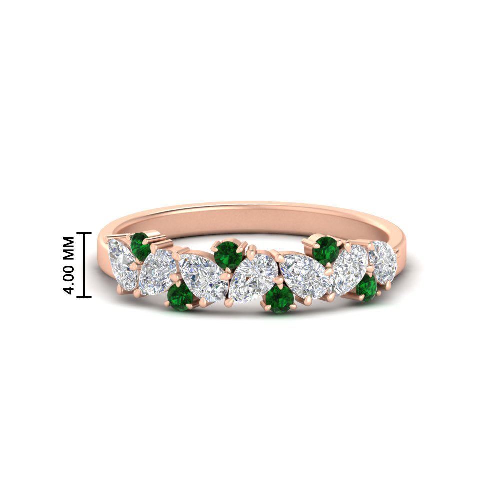 0.50-carat-pear-diamond-and-emerald-anniversary-wedding-band-in-rose-gold-FD9174BGEMGR-0.50CT-NL-RG-HW
