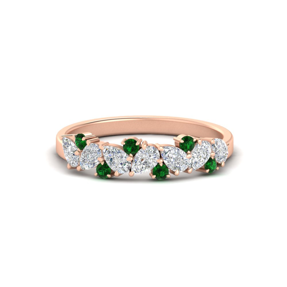 0.50-carat-pear-diamond-and-emerald-anniversary-wedding-band-in-rose-gold-FD9174BGEMGR-0.50CT-NL-RG
