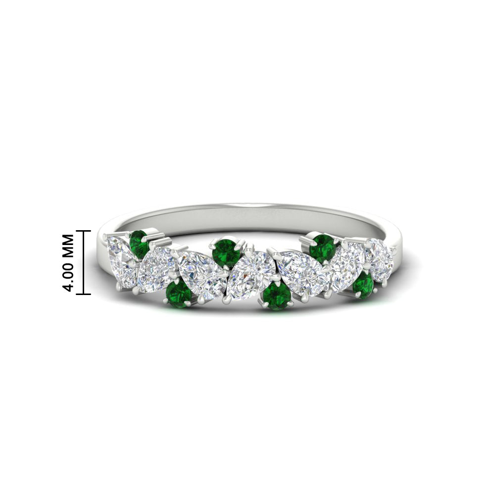 0.50-carat-pear-diamond-and-emerald-anniversary-wedding-band-in-white-gold-FD9174BGEMGR-0.50CT-NL-WG-HW