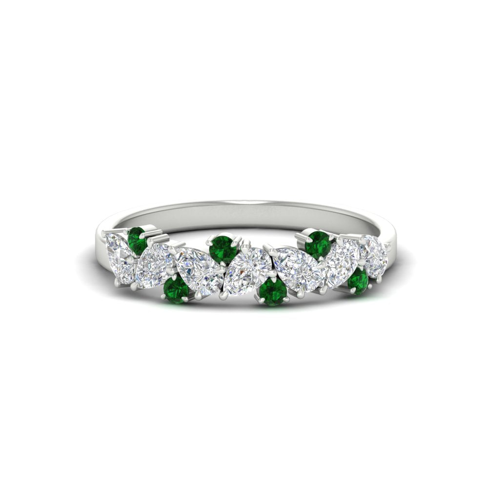 0.50-carat-pear-diamond-and-emerald-anniversary-wedding-band-in-white-gold-FD9174BGEMGR-0.50CT-NL-WG