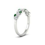 Load image into Gallery viewer, 0.50-carat-pear-diamond-and-emerald-anniversary-wedding-band-in-white-gold-FD9174BGEMGRANGLE2-0.50CT-NL-WG

