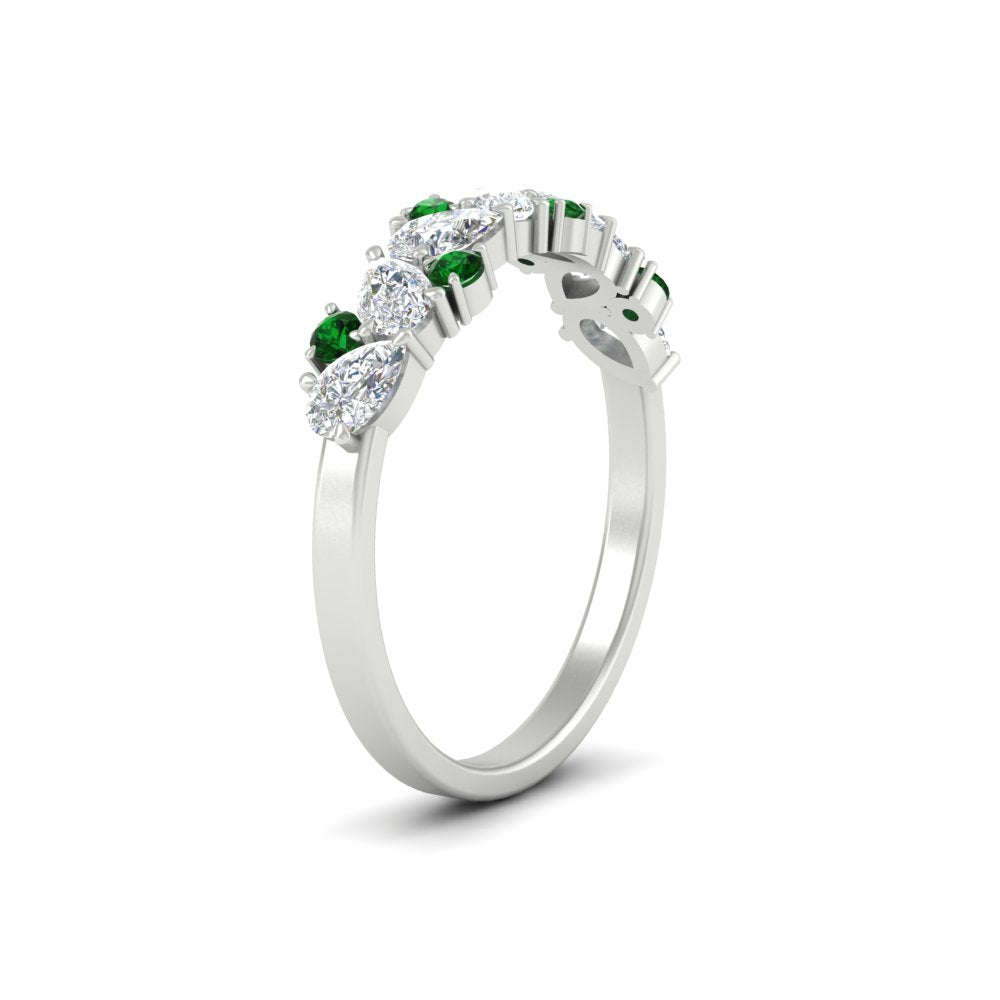 0.50-carat-pear-diamond-and-emerald-anniversary-wedding-band-in-white-gold-FD9174BGEMGRANGLE2-0.50CT-NL-WG