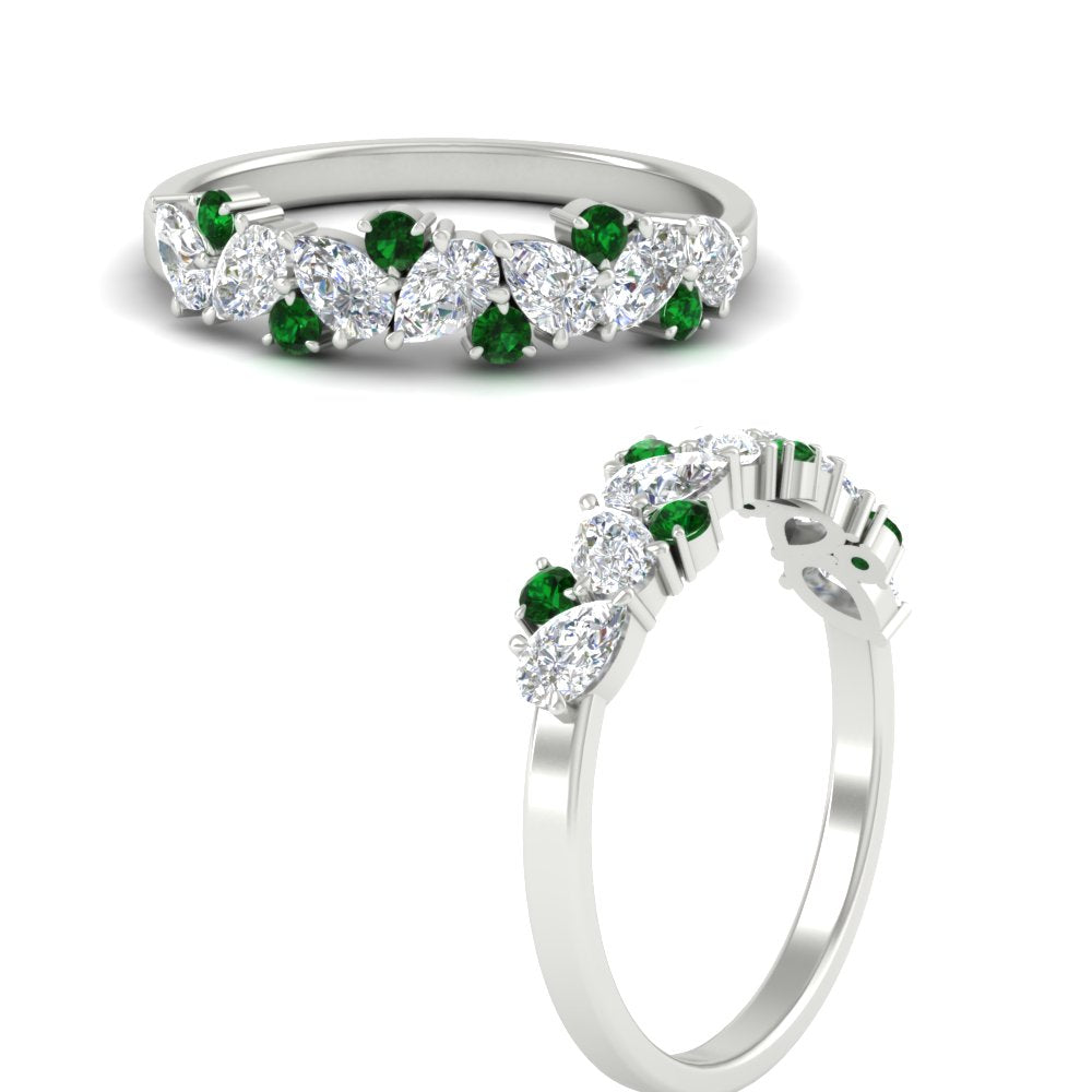 0.50-carat-pear-diamond-and-emerald-anniversary-wedding-band-in-white-gold-FD9174BGEMGRANGLE3-0.50CT-NL-WG