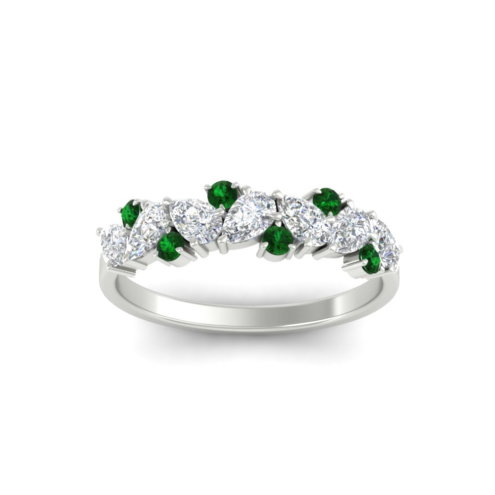0.50-carat-pear-diamond-and-emerald-anniversary-wedding-band-in-white-gold-FD9174BGEMGRANGLE5-0.50CT-NL-WG
