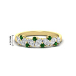 Load image into Gallery viewer, 0.50-carat-pear-diamond-and-emerald-anniversary-wedding-band-in-yellow-gold-FD9174BGEMGR-0.50CT-NL-YG-HW
