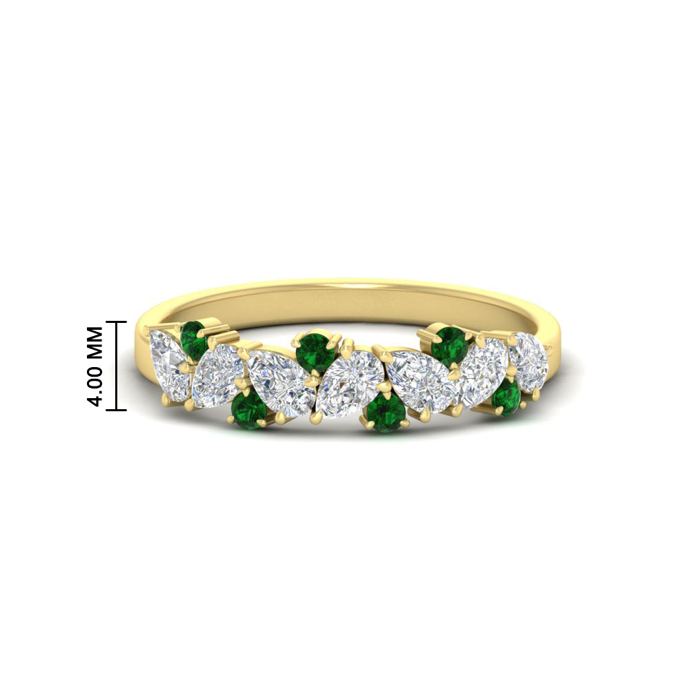0.50-carat-pear-diamond-and-emerald-anniversary-wedding-band-in-yellow-gold-FD9174BGEMGR-0.50CT-NL-YG-HW