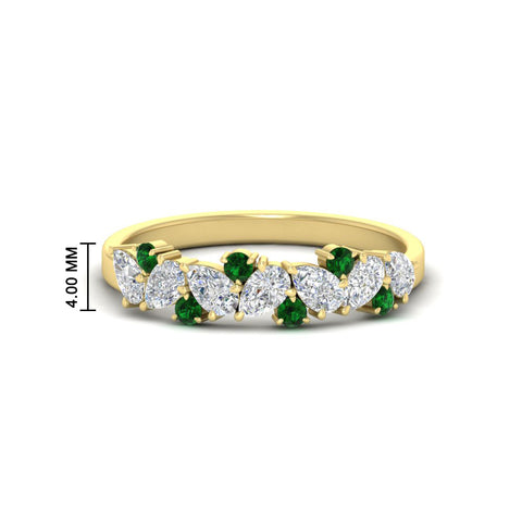 0.50-carat-pear-diamond-and-emerald-anniversary-wedding-band-in-yellow-gold-FD9174BGEMGR-0.50CT-NL-YG-HW