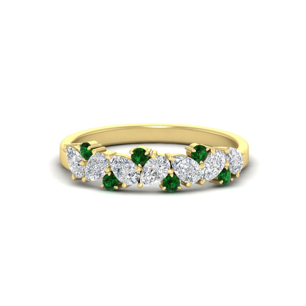 0.50-carat-pear-diamond-and-emerald-anniversary-wedding-band-in-yellow-gold-FD9174BGEMGR-0.50CT-NL-YG