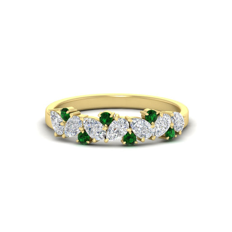 0.50-carat-pear-diamond-and-emerald-anniversary-wedding-band-in-yellow-gold-FD9174BGEMGR-0.50CT-NL-YG
