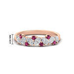 Load image into Gallery viewer, 0.50-carat-pear-diamond-and-pink-sapphire-anniversary-wedding-band-in-rose-gold-FD9174BGSADRPI-0.50CT-NL-RG-HW
