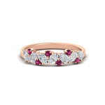 Load image into Gallery viewer, 0.50-carat-pear-diamond-and-pink-sapphire-anniversary-wedding-band-in-rose-gold-FD9174BGSADRPI-0.50CT-NL-RG
