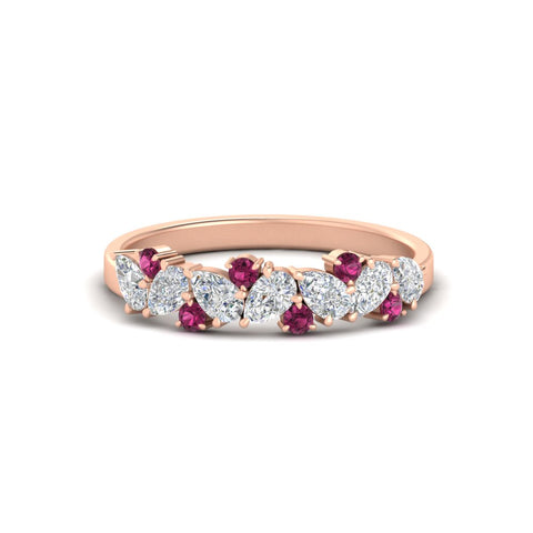 0.50-carat-pear-diamond-and-pink-sapphire-anniversary-wedding-band-in-rose-gold-FD9174BGSADRPI-0.50CT-NL-RG