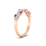 Load image into Gallery viewer, 0.50-carat-pear-diamond-and-pink-sapphire-anniversary-wedding-band-in-rose-gold-FD9174BGSADRPIANGLE2-0.50CT-NL-RG
