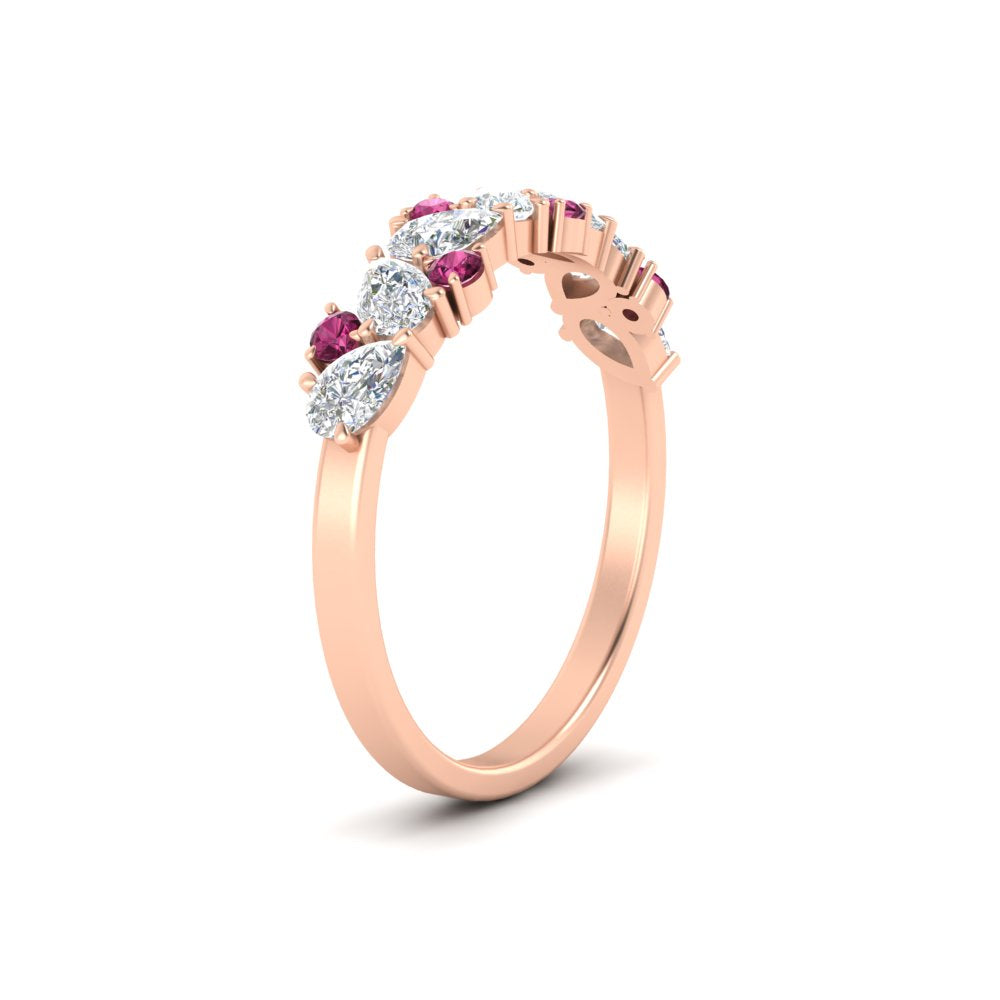 0.50-carat-pear-diamond-and-pink-sapphire-anniversary-wedding-band-in-rose-gold-FD9174BGSADRPIANGLE2-0.50CT-NL-RG