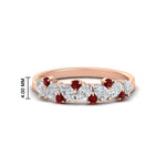 Load image into Gallery viewer, 0.50-carat-pear-diamond-and-ruby-anniversary-wedding-band-in-rose-gold-FD9174BGRUDR-0.50CT-NL-RG-HW
