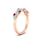 Load image into Gallery viewer, 0.50-carat-pear-diamond-and-ruby-anniversary-wedding-band-in-rose-gold-FD9174BGRUDRANGLE2-0.50CT-NL-RG
