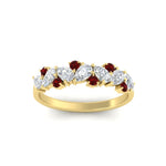 Load image into Gallery viewer, 0.50-carat-pear-diamond-and-ruby-anniversary-wedding-band-in-yellow-gold-FD9174BGRUDRANGLE5-0.50CT-NL-YG
