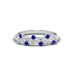 Load image into Gallery viewer, 0.50-carat-pear-diamond-and-sapphire-anniversary-wedding-band-in-white-gold-FD9174BGSABL-0.50CT-NL-WG

