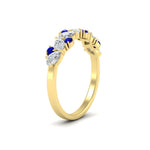 Load image into Gallery viewer, 0.50-carat-pear-diamond-and-sapphire-anniversary-wedding-band-in-yellow-gold-FD9174BGSABLANGLE2-0.50CT-NL-YG
