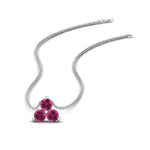 Load image into Gallery viewer, 0.50-carat-pink-sapphire-3-stone-pendant-necklace-in-FDPD1129GSADRPI-0.48CT-NL-WG
