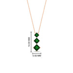 Load image into Gallery viewer, 0.50-carat-princess-cut-3-stone-emerald-pendant-in-FDPD854GEMGRANGLE1-0.50CT-NL-RG
