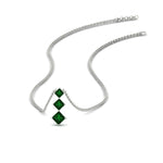 Load image into Gallery viewer, 0.50-carat-princess-cut-3-stone-emerald-pendant-in-FDPD854GEMGRANGLE1-0.50CT-NL-WG
