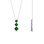 Load image into Gallery viewer, 0.50-carat-princess-cut-3-stone-emerald-pendant-in-FDPD854GEMGRANGLE1-0.50CT-NL-WG
