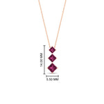 Load image into Gallery viewer, 0.50-carat-princess-cut-3-stone-pink-sapphire-pendant-in-FDPD854GSADRPIANGLE1-0.50CT-NL-RG

