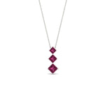 Load image into Gallery viewer, 0.50-carat-princess-cut-3-stone-pink-sapphire-pendant-in-FDPD854GSADRPIANGLE1-0.50CT-NL-WG
