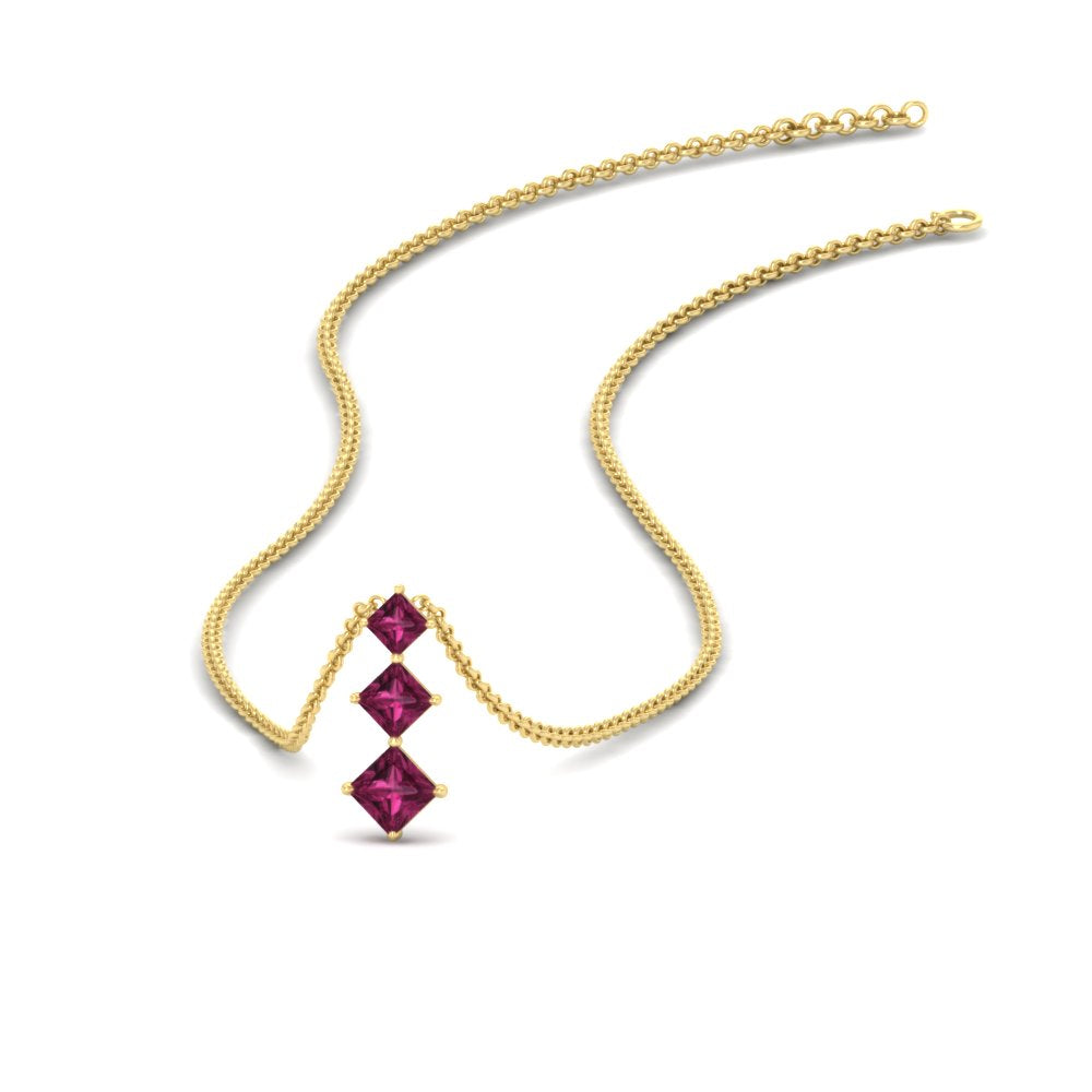 0.50-carat-princess-cut-3-stone-pink-sapphire-pendant-in-FDPD854GSADRPIANGLE1-0.50CT-NL-YG