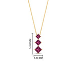 Load image into Gallery viewer, 0.50-carat-princess-cut-3-stone-pink-sapphire-pendant-in-FDPD854GSADRPIANGLE1-0.50CT-NL-YG
