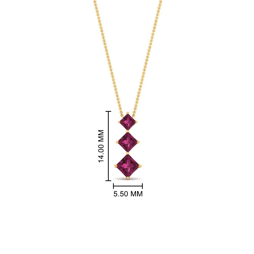 0.50-carat-princess-cut-3-stone-pink-sapphire-pendant-in-FDPD854GSADRPIANGLE1-0.50CT-NL-YG