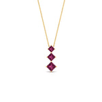 Load image into Gallery viewer, 0.50-carat-princess-cut-3-stone-pink-sapphire-pendant-in-FDPD854GSADRPIANGLE1-0.50CT-NL-YG
