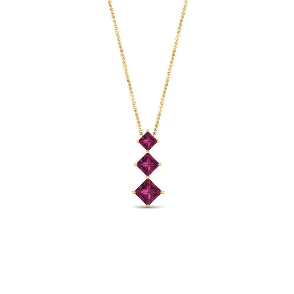 0.50-carat-princess-cut-3-stone-pink-sapphire-pendant-in-FDPD854GSADRPIANGLE1-0.50CT-NL-YG