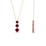 Load image into Gallery viewer, 0.50-carat-princess-cut-3-stone-ruby-pendant-in-FDPD854GRUDRANGLE1-0.50CT-NL-RG
