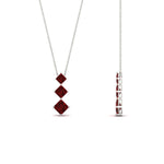 Load image into Gallery viewer, 0.50-carat-princess-cut-3-stone-ruby-pendant-in-FDPD854GRUDRANGLE1-0.50CT-NL-WG
