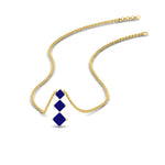 Load image into Gallery viewer, 0.50-carat-princess-cut-3-stone-sapphire-pendant-in-FDPD854GSABLANGLE1-0.50CT-NL-YG
