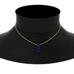 Load image into Gallery viewer, 0.50-carat-princess-cut-3-stone-sapphire-pendant-in-FDPD854GSABLANGLE1-0.50CT-NL-YG
