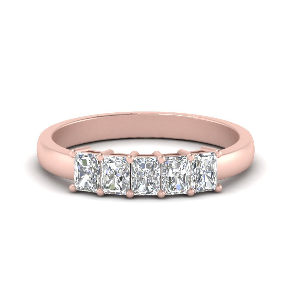 0.50 Carat Radiant Cut Five Stone Wedding Band