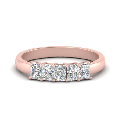 0.50 Carat Radiant Cut Five Stone Wedding Band