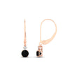 Load image into Gallery viewer, 0.50-carat-round-diamond-2-stone-dangle-lever-back-earring-with-black-diamond-in-rose-gold-FDEAR11242GBLACK-0.50CT-NL-RG.jpg