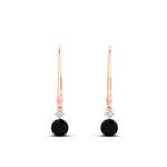 Load image into Gallery viewer, 0.50-carat-round-diamond-2-stone-dangle-lever-back-earring-with-black-diamond-in-rose-gold-FDEAR11242GBLACK-0.50CT-NL-RG.jpg
