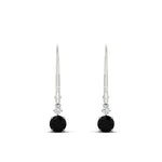 Load image into Gallery viewer, 0.50-carat-round-diamond-2-stone-dangle-lever-back-earring-with-black-diamond-in-white-gold-FDEAR11242GBLACK-0.50CT-NL-WG.jpg
