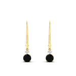 Load image into Gallery viewer, 0.50-carat-round-diamond-2-stone-dangle-lever-back-earring-with-black-diamond-in-yellow-gold-FDEAR11242GBLACK-0.50CT-NL-YG.jpg
