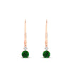 Load image into Gallery viewer, 0.50-carat-round-diamond-2-stone-dangle-lever-back-earring-with-emerald-in-rose-gold-FDEAR11242GEMGR-0.50CT-NL-RG.jpg