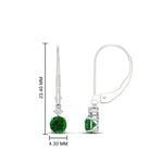 Load image into Gallery viewer, 0.50-carat-round-diamond-2-stone-dangle-lever-back-earring-with-emerald-in-white-gold-FDEAR11242GEMGR-0.50CT-NL-WG.jpg
