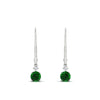 Load image into Gallery viewer, 0.50-carat-round-diamond-2-stone-dangle-lever-back-earring-with-emerald-in-white-gold-FDEAR11242GEMGR-0.50CT-NL-WG.jpg