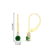 Load image into Gallery viewer, 0.50-carat-round-diamond-2-stone-dangle-lever-back-earring-with-emerald-in-yellow-gold-FDEAR11242GEMGR-0.50CT-NL-YG.jpg